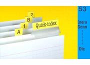 gbc Cavalierini Quick Index Strips AZZURRO Ultra resistenti in poliestere. Si fissano su due lati con un forte adesivo permanente. Striscie tagliabili nella misura desiderata. Linserto contiene lettere A-Z, numeri 1-53, mesi gen-dic, orizzontali e verticali 3EL251077