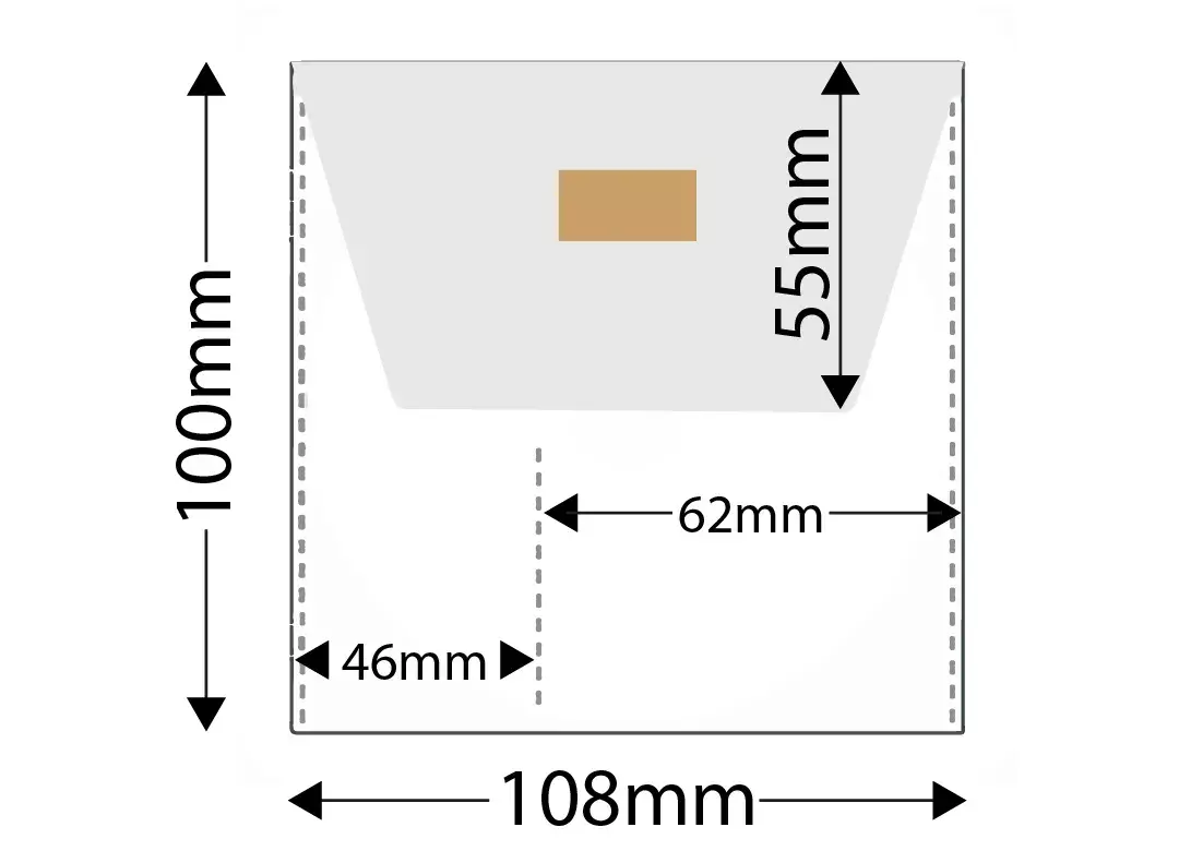 gbc BustaAutoadesiva BigliettoVisita+Chiavetta 100x108mm I un'unica busta con flap di chiusura e bollino autoadesivo, cpesistono 2 alloggiamenti: 1 per biglietto da visita 60x100mm e 1 per chiavetta 40x100mm.