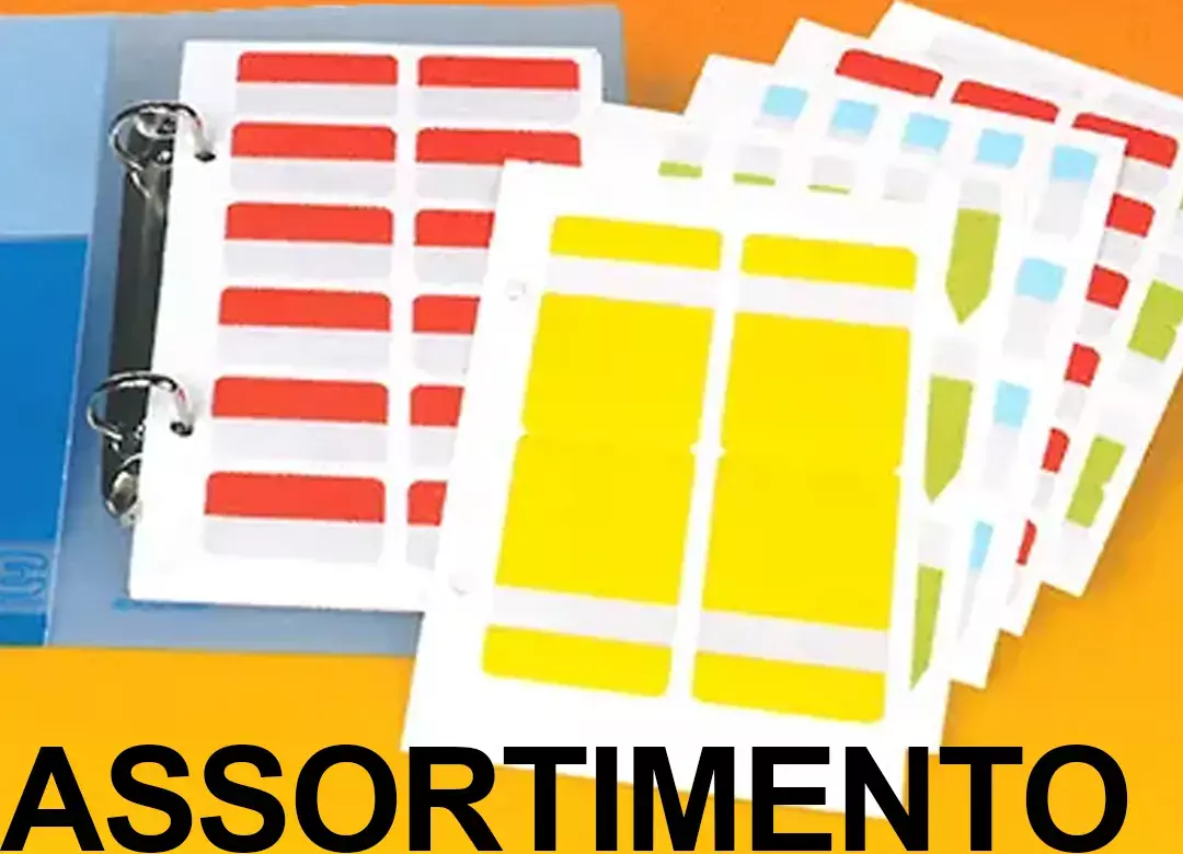 gbc Assortimento Segnapagina-Cavalierini, suRaccoglitore, ASSORTITI 24 foglietti assortiti in formati e colori contenuti in pratico raccoglitore quadernetto ad anelli. PER AVERE SEMPRE SOTTOMANO IL SEGNAPAGINA ADATTO ALLE VARIE SITUAZIONI. Prodotto originale Danese. MADE IN DENMARK. 3EL10590