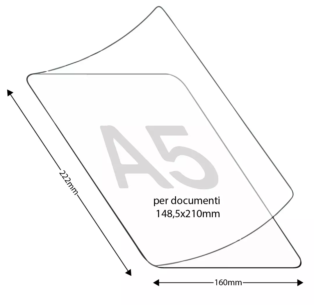 legatoria BustaPlastificante aFreddo, Pouches 160x222mm per Fotografie 148x210mm. Formato A5. TRASPARENTE, in PET (polietilene) da 200 micron..