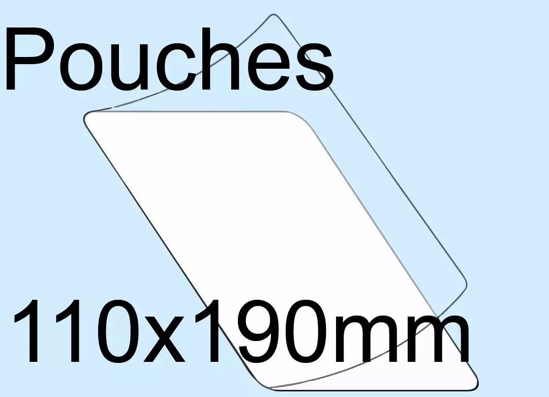 legatoria Pouches plastificazione a freddo 110x190mm (190x110mm) ideali per fotografie formato 180x100mm.