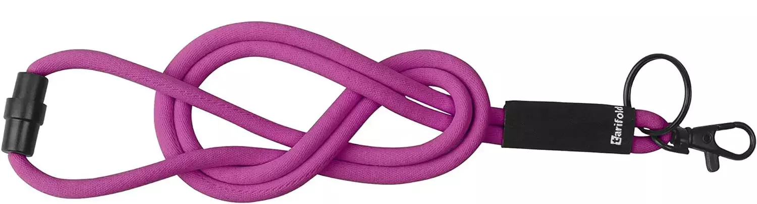 legatoria Cordoncino portabadge, daCollo ANTISOFFOCAMENTO, VIOLA Cordicella diametro 5mm, dotata sia di moschettone apribile che di anello. Chiusura di sicurezza antisoffocamento. Adatta a qualsiasi portabadge..