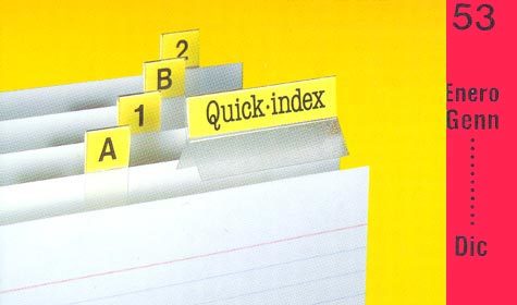 gbc Cavalierini Quick Index Strips ROSSO Ultra resistenti in poliestere. Si fissano su due lati con un forte adesivo permanente. Striscie tagliabili nella misura desiderata. Linserto contiene lettere A-Z, numeri 1-53, mesi gen-dic, orizzontali e verticali.