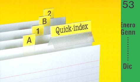 gbc Cavalierini Quick Index Strips VERDE Ultra resistenti in poliestere. Si fissano su due lati con un forte adesivo permanente. Striscie tagliabili nella misura desiderata. Linserto contiene lettere A-Z, numeri 1-53, mesi gen-dic, orizzontali e verticali.