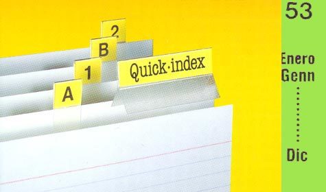 gbc Cavalierini Quick Index Strips VERDE CHIARO Ultra resistenti in poliestere. Si fissano su due lati con un forte adesivo permanente. Striscie tagliabili nella misura desiderata. Linserto contiene lettere A-Z, numeri 1-53, mesi gen-dic, orizzontali e verticali.