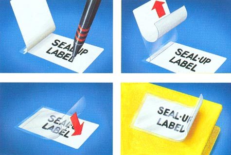 gbc Etichette seal up autoadesive 25x40mm Con i Seal up labels le scritte sono protette da umidit, sporco, grasso. Possono essere anche applicati su superfici curve come bicchieri e bottiglie.