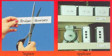 legatoria PortaetichetteAdesivo IndustrialeTagliabile, ShelvingLabelHolder 25x150mm In strisce tagliabili a misura. Particolarmente resistenti, con adesivo rinforzato. Perfetti per contrassegnare scaffali, casse, armadi, cassetti. Compresi cartoncini.