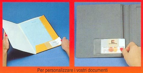 gbc Portabiglietti da visita adesivo 60x95mm Business Card Pocket. In vinile trasparente, apertura sul lato corto.