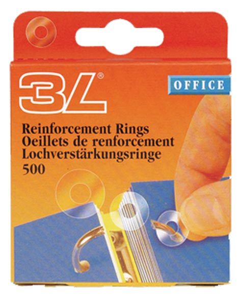 gbc Ring Fix, anelli salvabuchi sono fabbricati in polipropilene (PP) trasparente per riparare e proteggere i documenti nei raccoglitori. Se un foro del documento  rotto, Ring Fix lo ripara ed assicura una lunga durata.