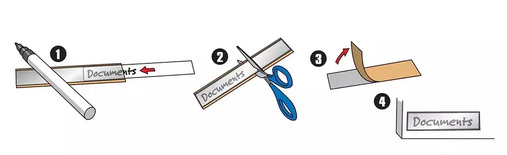 legatoria PortaetichetteAdesivo IndustrialeTagliabile, ShelvingLabelHolder 25x150mm In strisce tagliabili a misura. Particolarmente resistenti, con adesivo rinforzato. Perfetti per contrassegnare scaffali, casse, armadi, cassetti. Compresi cartoncini.