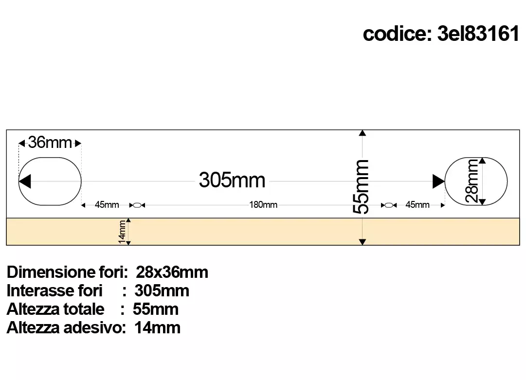 gbc NastroAppendiDisegni, fori28x36mm, interasse 305mm In PVC nianco opaco, altezza 55mm, in rotolo da 50 metri lineari, fori ovali 28x36mm con interasse 305mm.