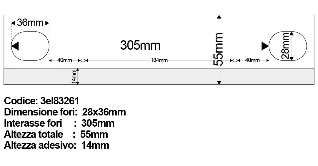 gbc NastroAppendiDisegni, fori28x36mm, interasse 305mm in PVC trasparente, altezza 55mm, in rotolo da 50 metri lineari, fori ovali 28x36mm con interasse 305mm.