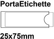 legatoria Portaetichetta autoadesiva 25x75mm Formato 75x25mm. In vinile trasparente (colla acrilica trasparente) per inserire etichette sul dorso dei raccoglitori ad anelli.