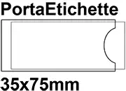 legatoria PortaEtichetteAdesivo EtichettaIntercambiabile, 35x75mm Formato 75x35mm. In vinile trasparente (colla acrilica trasparente) per inserire etichette sul dorso dei raccoglitori ad anelli. 3el10135 leg46