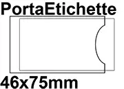 legatoria PortaEtichetteAdesivo EtichettaIntercambiabile, 46x75mm Formato 75x46mm. In vinile trasparente (colla acrilica trasparente) per inserire etichette sul dorso dei raccoglitori ad anelli leg48