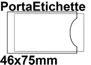 legatoria Portaetichetta autoadesiva 46x75mm Formato 75x46mm. In vinile trasparente (colla acrilica trasparente) per inserire etichette sul dorso dei raccoglitori ad anelli.