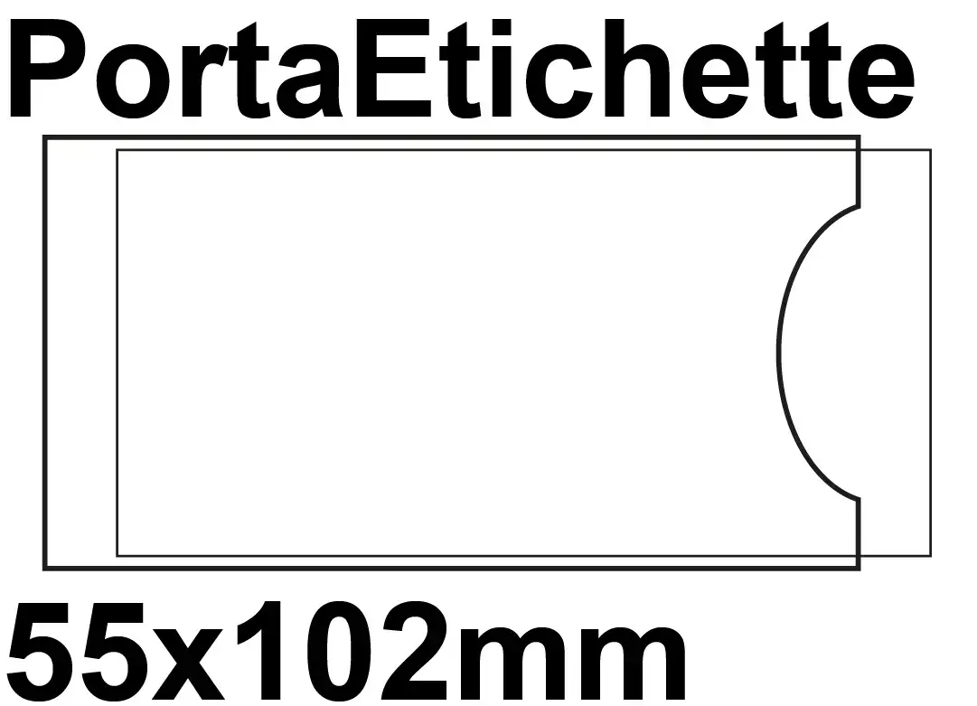 legatoria PortaEtichetteAdesivo EtichettaIntercambiabile, 55x102mm Formato 102x55mm. In vinile trasparente (colla acrilica trasparente) per inserire etichette sul dorso dei raccoglitori ad anelli leg49