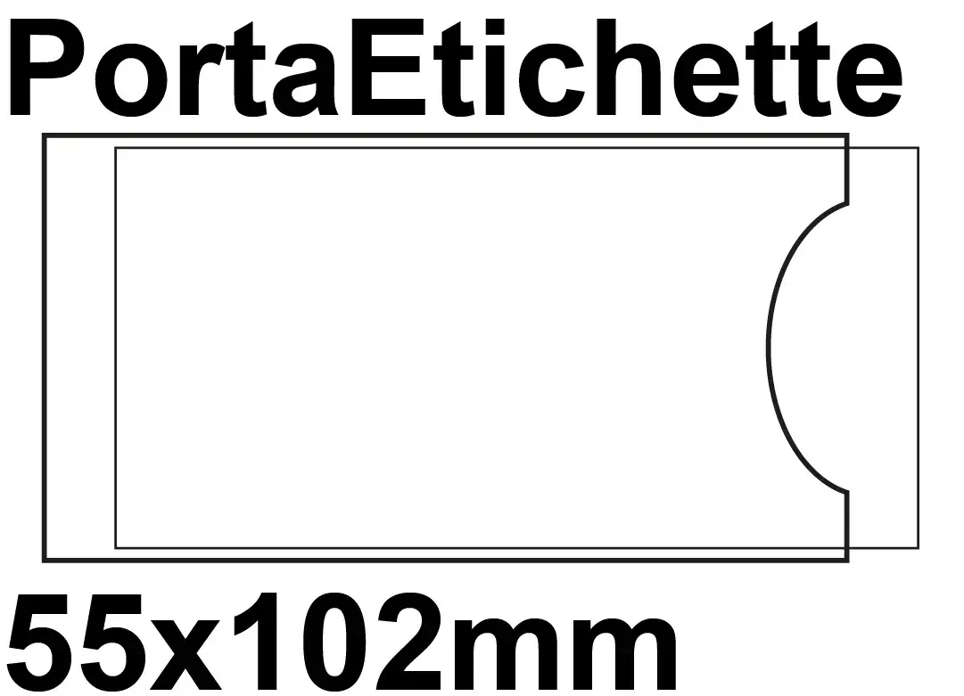 legatoria Portaetichetta autoadesiva 55x102mm Formato 102x55mm. In vinile trasparente (colla acrilica trasparente) per inserire etichette sul dorso dei raccoglitori ad anelli.