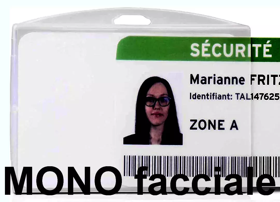 PortatesserinoMONOfacciale PlasticaRigidaTrasparente, xCreditCard 54x86mm 3EL200426