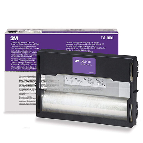 gbc Plastificazione 2lati. Cartuccia 3M DL1001    Plastifica il fronte e il retro del documento. Cartuccia di film larghezza 30.4cm, lunghezza 30.4 metri. Per formati A3 o inferiori. Spessore plastificazione (per lato): 73.5micron.