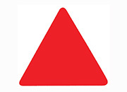 wereinaristea Bollini autoadesivi triangolari colorati, ROSSO, 20x20x20mm in rotolo da 2596 etichette API4869