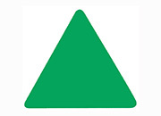 wereinaristea Bollini autoadesivi triangolari colorati, VERDE, 20x20x20mm in rotolo da 2596 etichette API4870