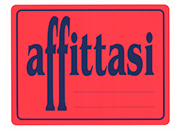 wereinaristea Affittasi cartello autoadesivo 150x115mm, su carta autoadesiva fluorescente AVEOF072