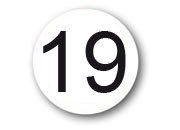 wereinaristea Bollini autoadesivi, numero 19, diametro mm 10 in rotolo con dispenser da 5000 etichette BRA2952