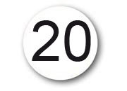 wereinaristea Bollini autoadesivi, numero 20, diametro mm 10 in rotolo con dispenser da 5000 etichette BRA2953