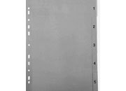 gbc Rubrica 1-5, a tasti numerici in pvc. A4 per intercalare fogli in formato A4 (21x29,7cm). Perforazione universale. Colore GRIGIO BRA3277