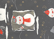 carta Carta Regalo nera pupazzi di neve Carta patinata da 65gr/mq. Formato: 100x70cm BRA3427