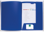 gbc Cartellina di presentazione Kreacover Cartocom BLU. In polipropilene opaco. Tasca trasparente frontale per personalizzazione. Intaglio per inserimento biglietto da visita allinterno. EXC43502e