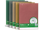 carta Cartelline Favini FolderECO Simplex 180,  MIX 5 COLORI 5 senape, 5 kiwi, 5 lavanda, 5 avana, 5 amarena, formato T7 (25 x 34cm), 180gr. Una linea di cartelline semplici in cartoncino ecologico riciclato al 100% FAVA50X634