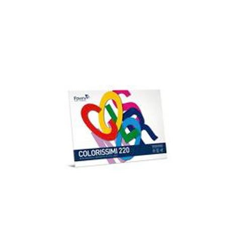 carta COLORISSIMI 220 8 COLORI ASSORTITI monoruvido neutro, formato D4 (24x33cm), 220gr, 16 fogli FAVA16X404