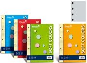 carta RICAMBI SOFT COLORS 80 IN 5 COLORI ASSORTITI quadro 4mm in entrambi i lati, 4 fori, formato A5 (14,8x21cm), 80gr, 100 fogli.