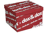 gbc Scatola Archivio con coperchio DOX&DOX  Colore: bianco/rosso. Dimensioni esterne: 42x29x39,5cm GBC1600175