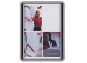 gbc Bacheca per interni fondo metallo Facciata in Vetro. Dimensioni: 1000x752x77mm (contiene 9 fogli formato A4) GBC1902560