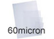 gbc pouches 114x158mm 60micron lucide, per cartoncini mm 108 x 148, 60 micron per lato con fessura di piegatura e riquadro non plastificato.