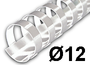 legatoria SpiraliPlastiche PerRilegatura combBIND, 12mm, BIANCO Formato: A4. 21 anelli. Diametro: 12mm. Rilega fino a 95 fogli. GBC4028197