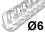 legatoria SpiraliPlastiche PerRilegatura combBIND, 6mm, BIANCO Formato: A4. 21 anelli. Diametro: 6mm. Rilega fino a 25 fogli..