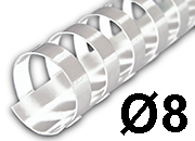 legatoria SpiraliPlastiche PerRilegatura combBIND, 8mm, BIANCO GBC4028194.