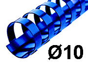 legatoria SpiraliPlastiche PerRilegatura combBIND, 10mm, BLU Formato: A4. 21 anelli. Diametro: 10mm. Rilega fino a 65 fogli. GBC4028235