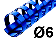 legatoria SpiraliPlastiche PerRilegatura combBIND, 6mm, BLU Formato: A4. 21 anelli. Diametro: 6mm. Rilega fino a 25 fogli..