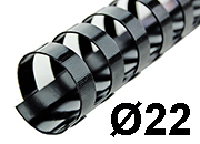 legatoria SpiraliPlastiche PerRilegatura combBIND, 22mm, NERO Formato: A4. 21 anelli. Diametro: 22mm. Rilega fino a 210 fogli. GBC4028602