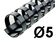 legatoria SpiraliPlastiche PerRilegatura combBIND, 5mm, NERO Formato: A4. 21 anelli. Diametro: 5mm. Rilega fino a 15 fogli..
