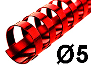 legatoria SpiraliPlastiche PerRilegatura combBIND, 5mm, ROSSO Formato: A4. 21 anelli. Diametro: 5mm. Rilega fino a 15 fogli. BRA0521RO100