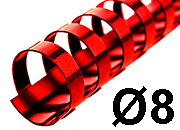legatoria SpiraliPlastiche PerRilegatura combBIND, 8mm, ROSSO Formato: A4. 21 anelli. Diametro: 8mm. Rilega fino a 45 fogli. GBC4028214