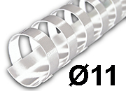 legatoria SpiraliPlastiche PerRilegatura combBIND, 11mm, BIANCO Formato: A4. 21 anelli. Diametro: 11mm. Rilega fino a 80 fogli. BRA1121BI100