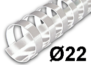 legatoria SpiraliPlastiche PerRilegatura combBIND, 22mm, BIANCO Formato: A4. 21 anelli. Diametro: 22mm. Rilega fino a 210 fogli..