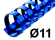 legatoria SpiraliPlastiche PerRilegatura combBIND, 11mm, BLU Formato: A4. 21 anelli. Diametro: 11mm. Rilega fino a 80 fogli. BRA1121BL100